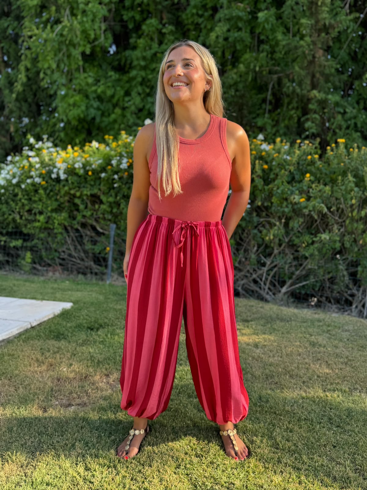 Pantalon globo rayas