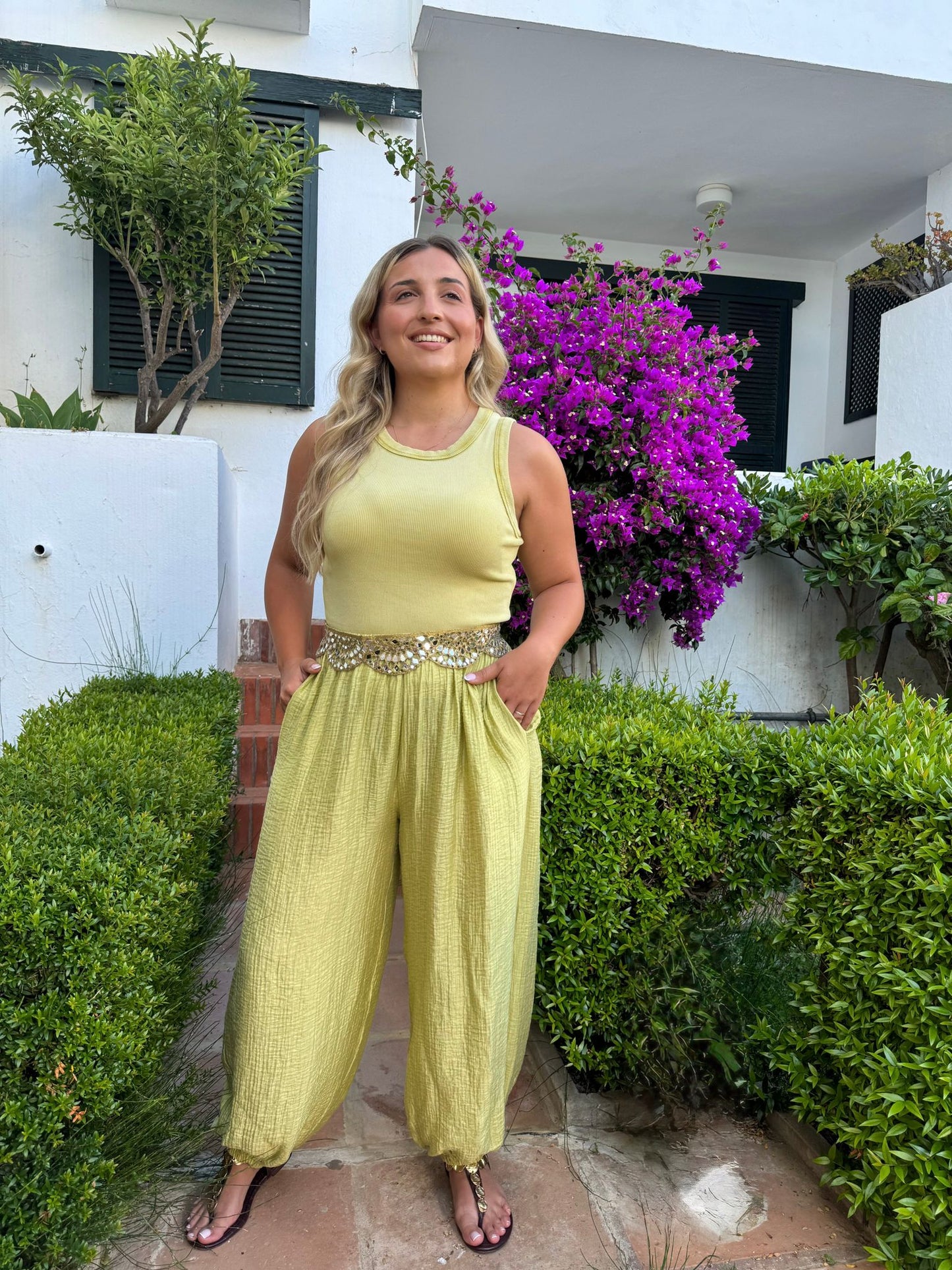 Pantalon muselina lima