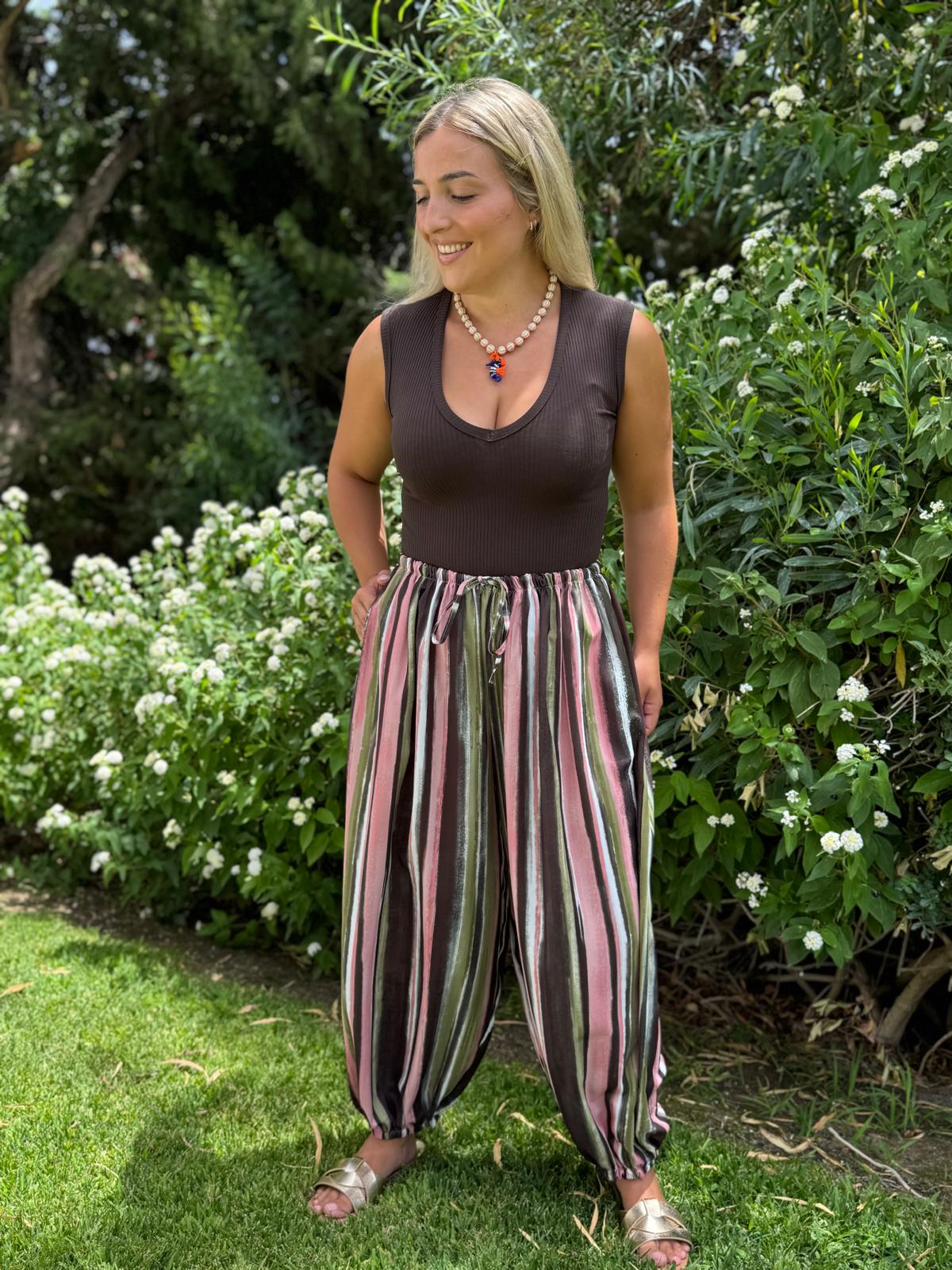 Pantalon globo difuminado