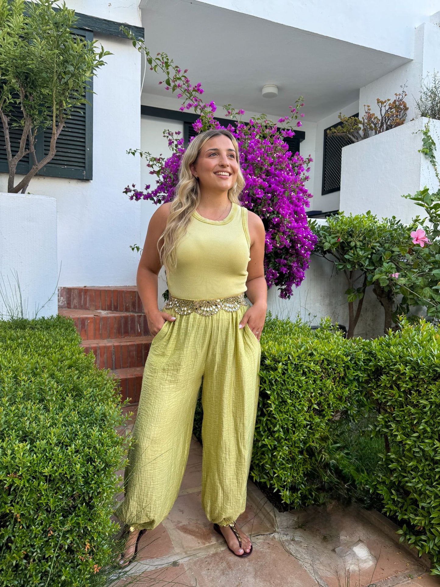 Pantalon muselina lima