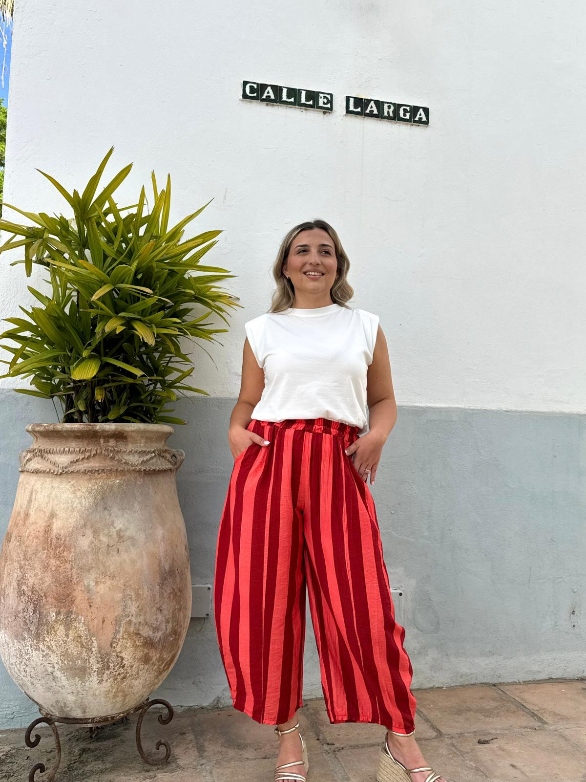 Pantalón baggy rayas colores
