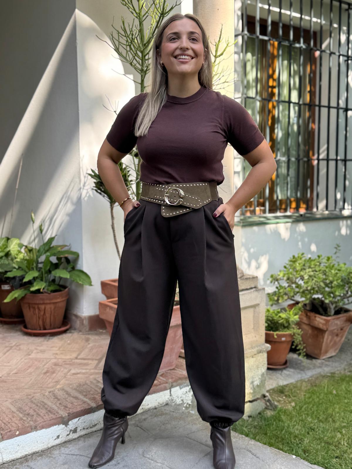 Pantalón globo liso