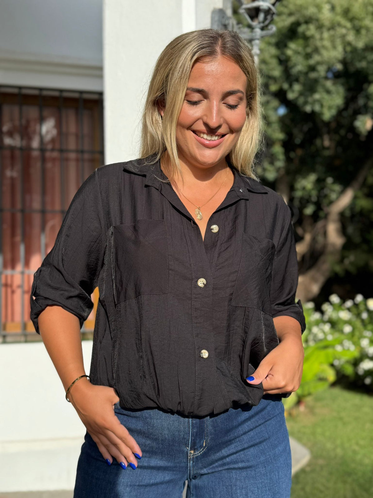 Blusa lazo cintura