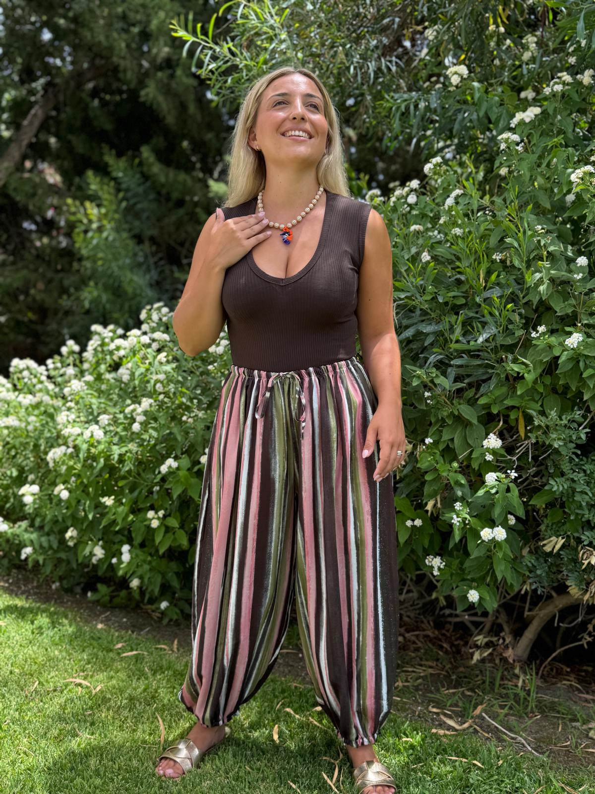 Pantalon globo difuminado