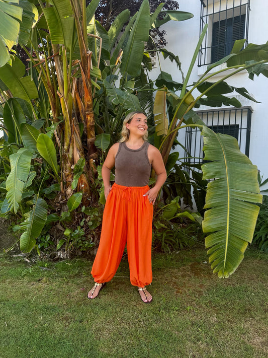 Pantalon globo naranja