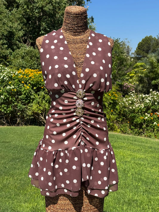 Vestido corto lunares