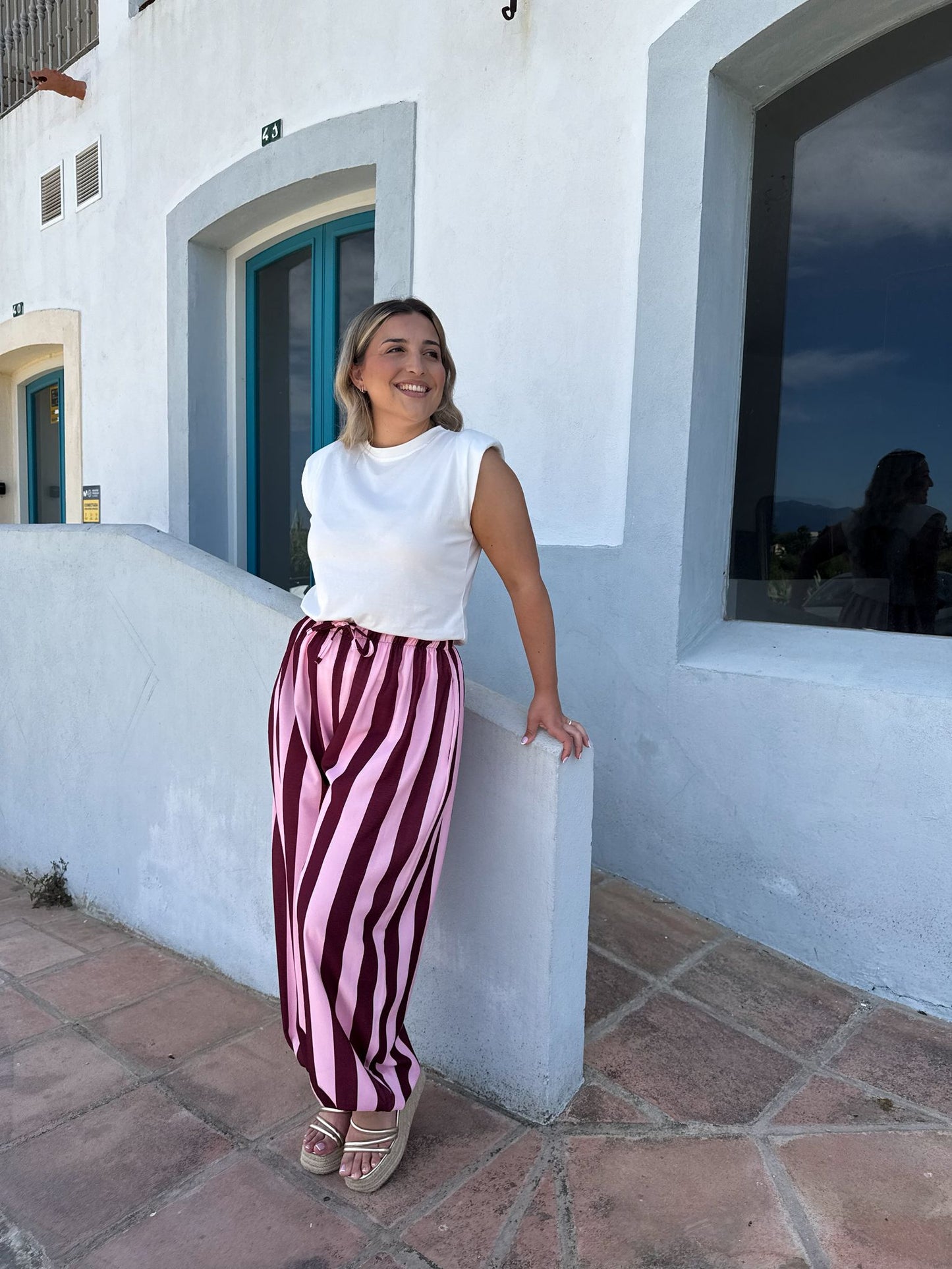 Pantalon globo rayas