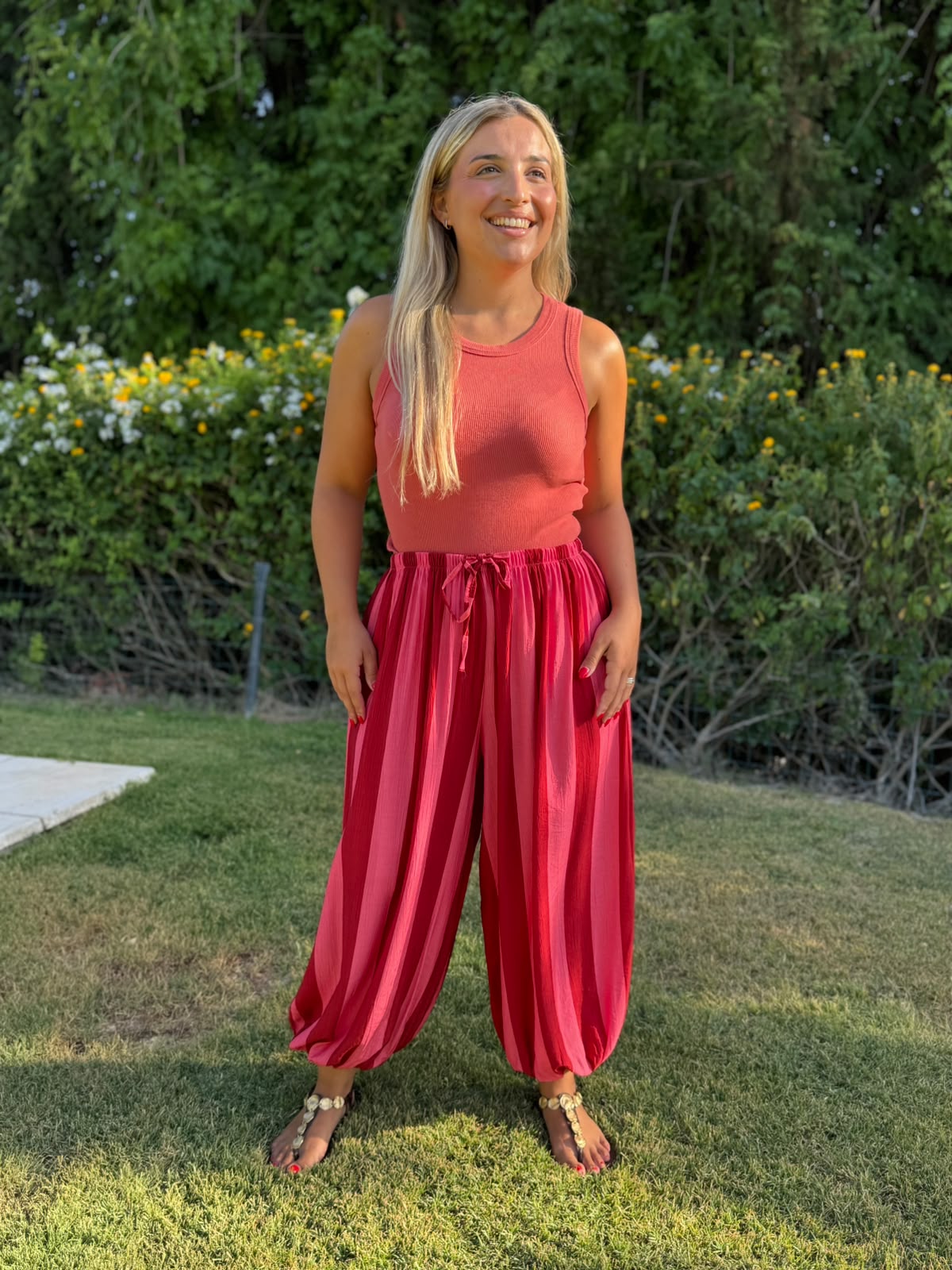 Pantalon globo rayas