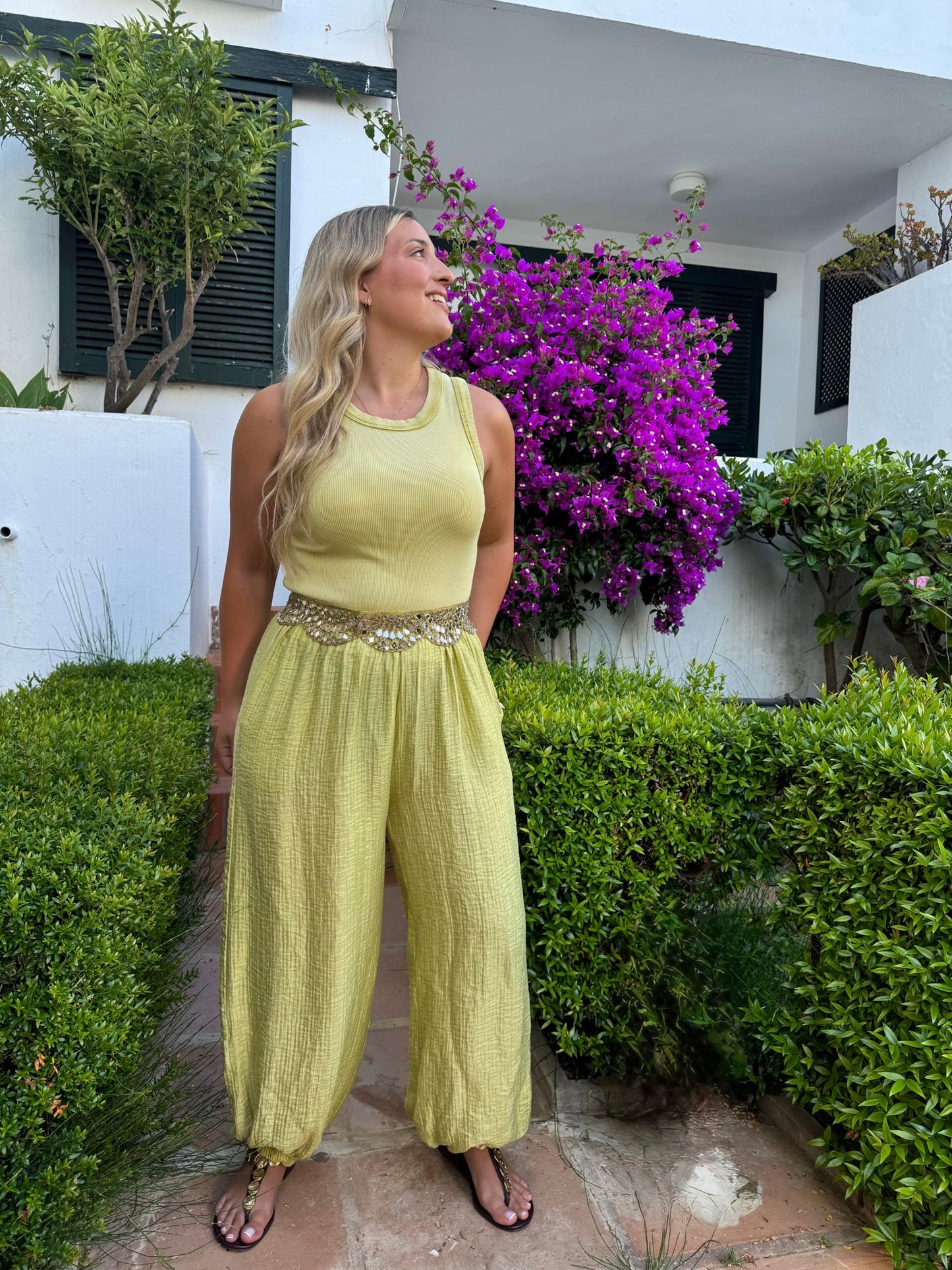 Pantalon muselina lima