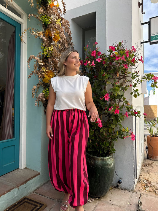 Pantalon globo rayas