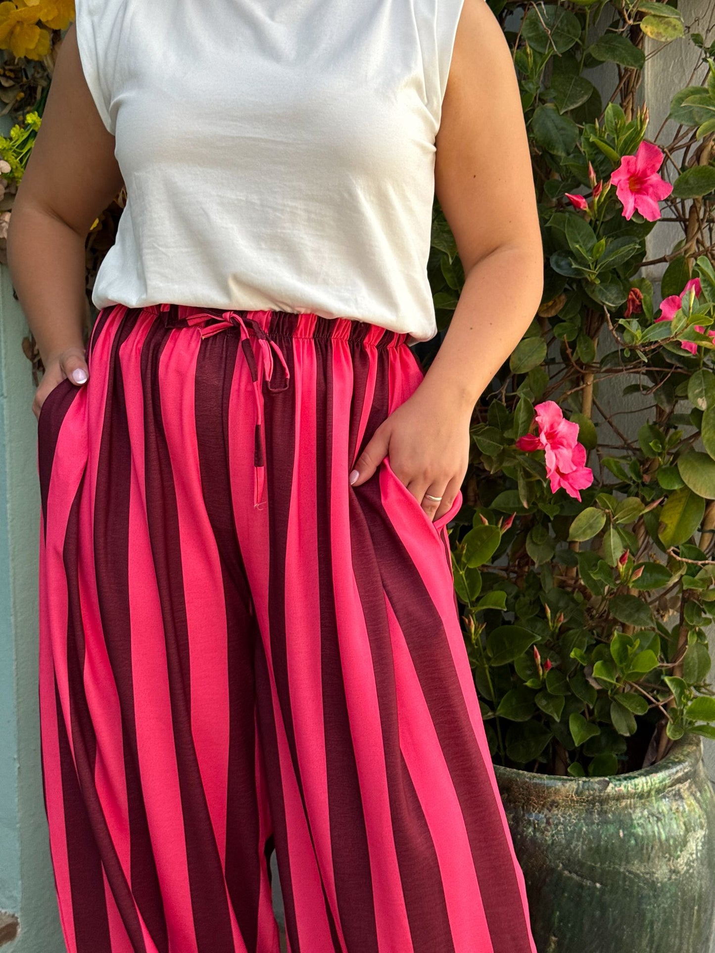 Pantalon globo rayas