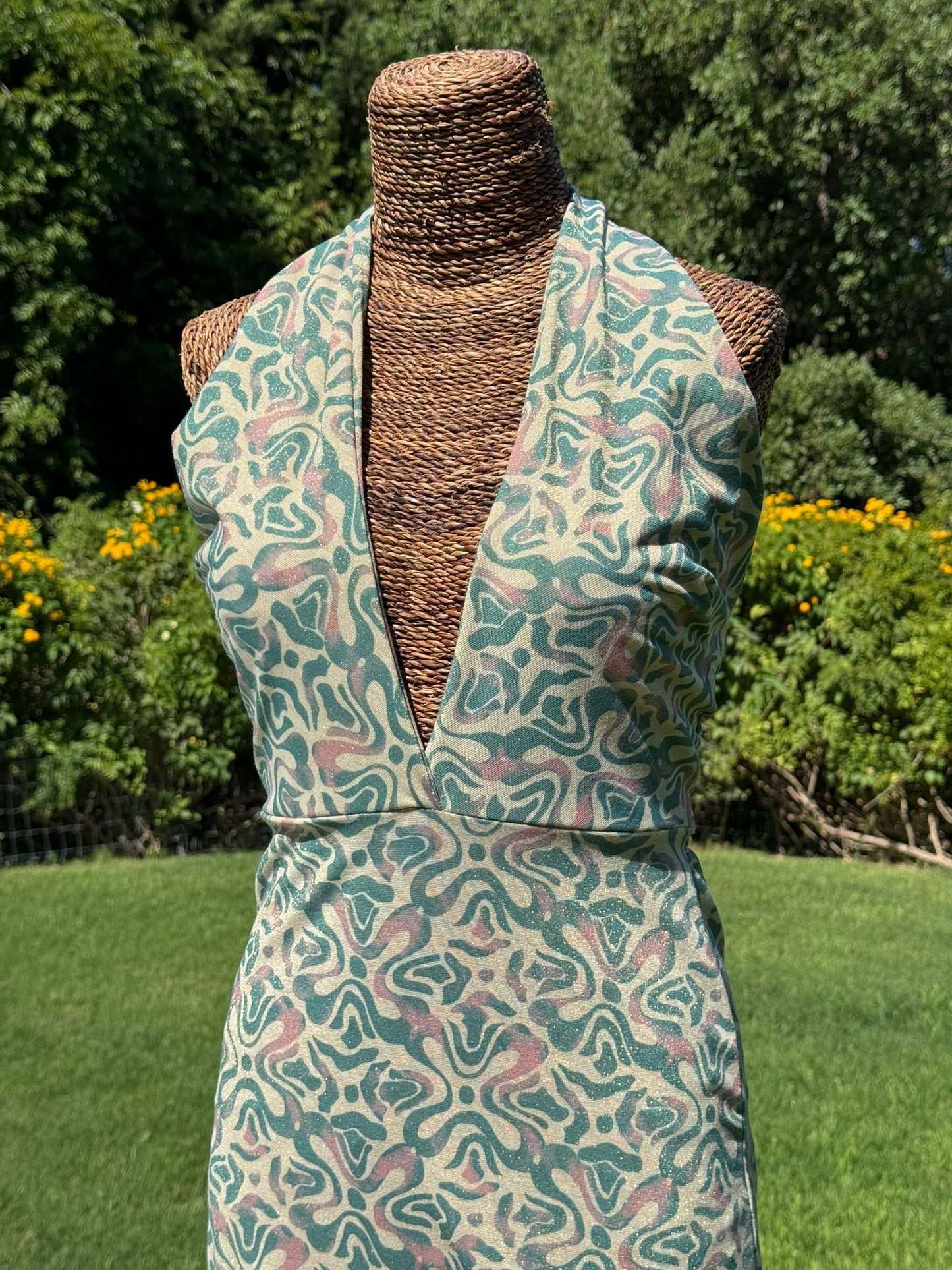 Vestido estampado brillo