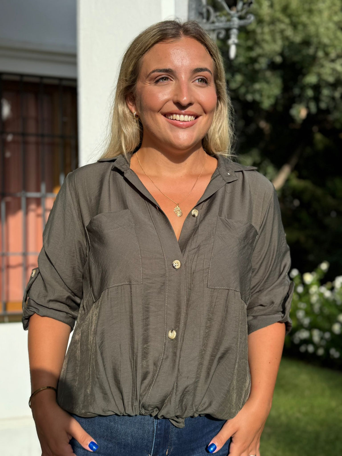 Blusa lazo cintura